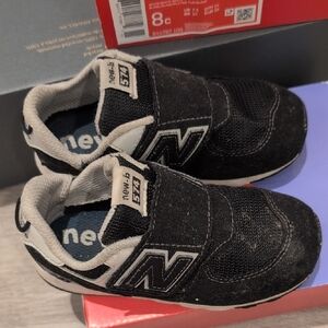 New Balance Kids Black and White Velcro Sneakers
